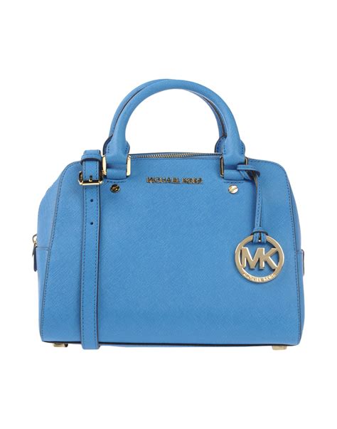 michael kors handtasche blau klein|Michael Kors large satchel handbag.